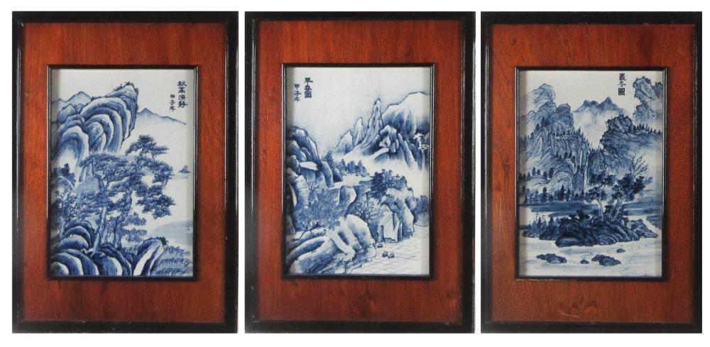 THREE CHINESE BLUE AND WHITE