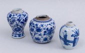 THREE CHINESE BLUE AND WHITE P