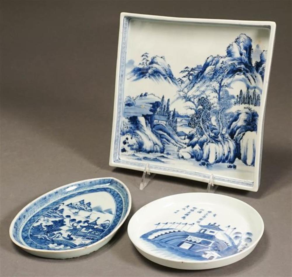 THREE CHINESE BLUE AND WHITE