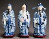 THREE CHINESE BLUE AND WHITE P