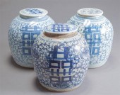 THREE CHINESE BLUE AND WHITE P