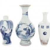 Three Chinese Blue and White P