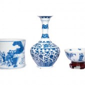 Three Chinese Blue and White P