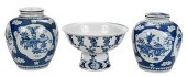 THREE CHINESE BLUE AND WHITE P