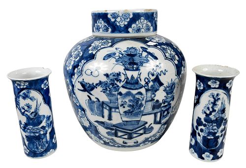 THREE CHINESE BLUE AND WHITE