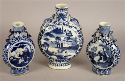 Three Chinese blue and white moon