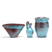 THREE CHINESE BLUE GLAZED NORT