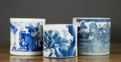 THREE CHINESE BLUE PORCELAIN B