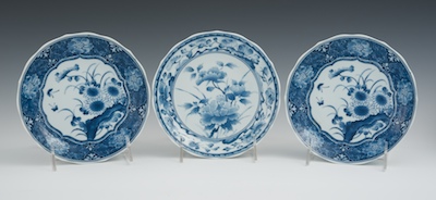 Three Chinese Blue & White Plates
