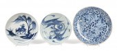 THREE CHINESE BLUE & WHITE POR