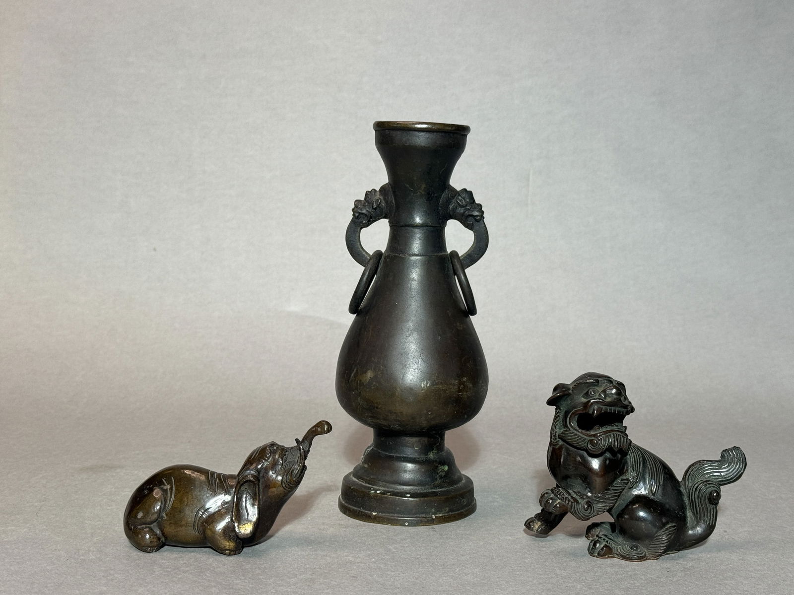 THREE CHINESE BRONZE ARTICLES,