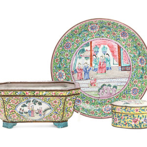 Three Chinese Canton Enamel on
