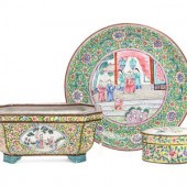Three Chinese Canton Enamel on