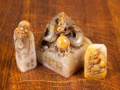 THREE CHINESE CARVED FIGURAL S