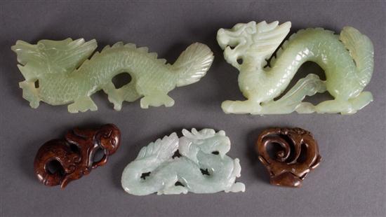 Three Chinese carved hardstone
