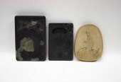 THREE CHINESE CARVED INK STONE