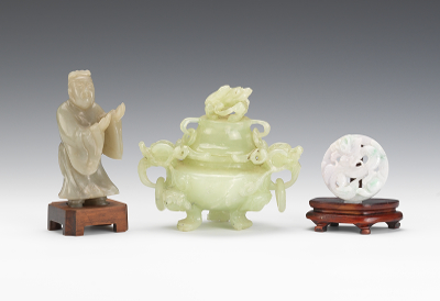 Three Chinese Carved Jade and