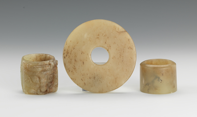 Three Chinese Carved Jade Ornaments