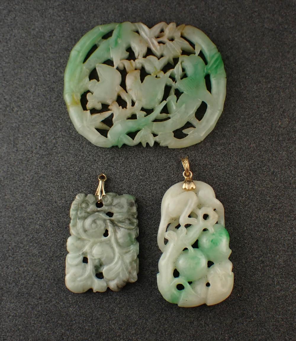 THREE CHINESE CARVED JADE