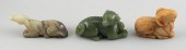THREE CHINESE CARVED JADE RECL