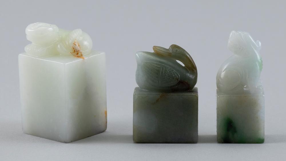 THREE CHINESE CARVED JADE