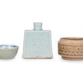 Three Chinese Celadon Glazed P