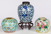 THREE CHINESE CERAMIC GINGER J