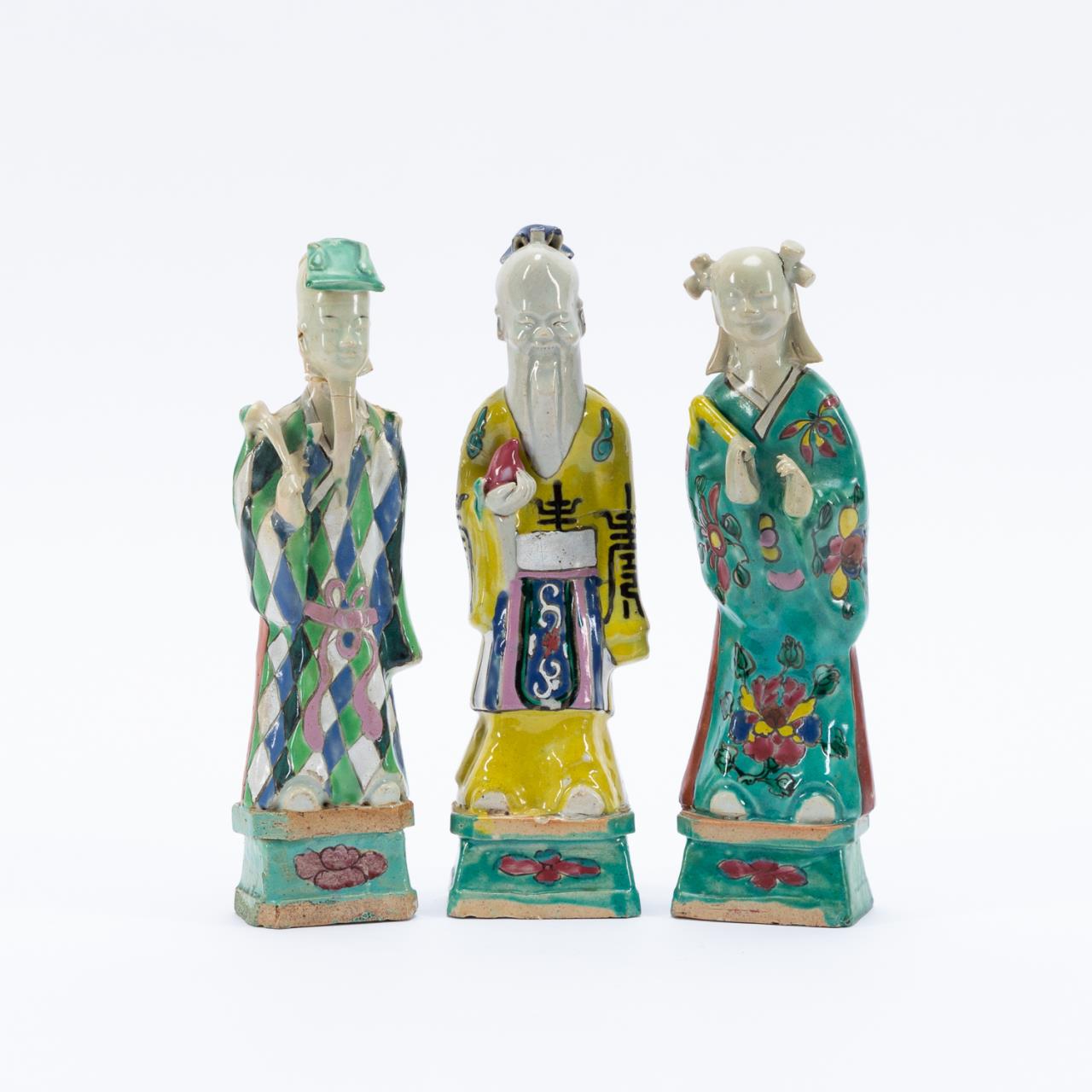 THREE CHINESE CERAMIC STANDING
