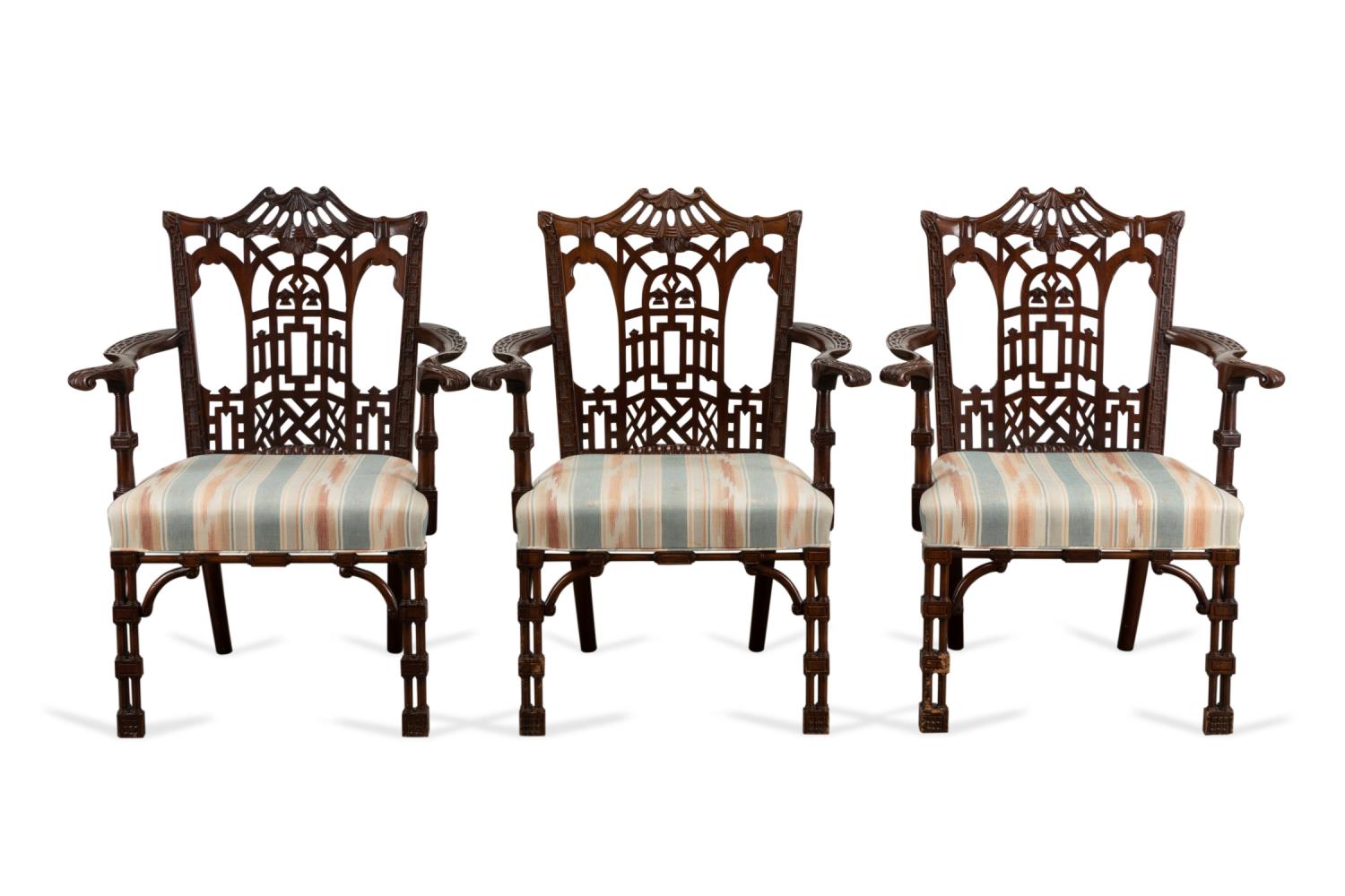 THREE CHINESE CHIPPENDALE STYLE