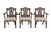THREE CHINESE CHIPPENDALE STYL