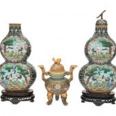 Three Chinese Cloisonné Enamel