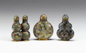 Three Chinese cloisonne snuff