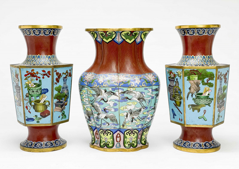 THREE CHINESE CLOISONNé
