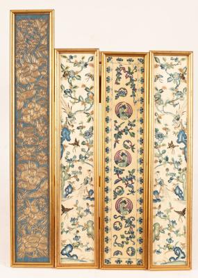 Three Chinese costume panels,