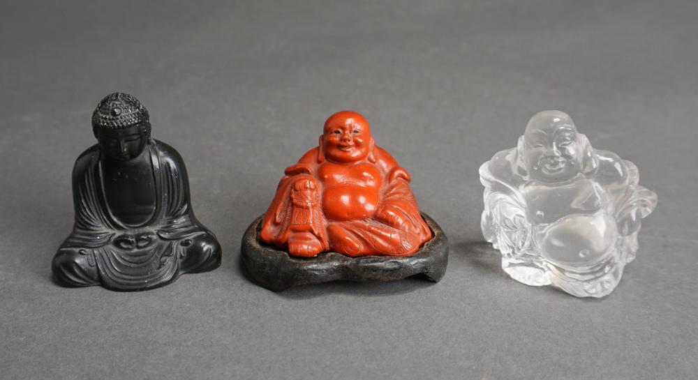 THREE CHINESE CRYSTAL, METAL AND