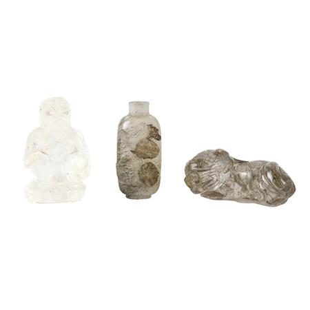 Three Chinese Crystal Snuff Bottles