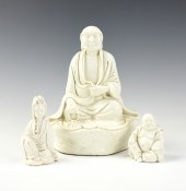 THREE CHINESE DEHUA WHITE GLAZ