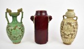 THREE CHINESE EARTHENWARE VESS