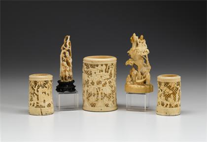 Three Chinese elephant ivory