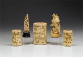 Three Chinese elephant ivory b