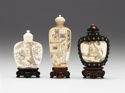 Three Chinese elephant ivory