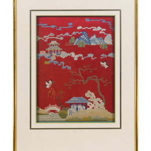 Three Chinese Embroidered and Woven
