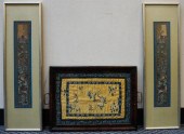 THREE CHINESE EMBROIDERED SILK