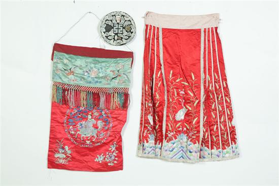 THREE CHINESE EMBROIDERED TEXTILES.