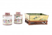 THREE CHINESE ENAMEL ON METAL