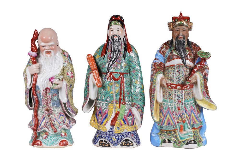 THREE CHINESE ENAMELED PORCELAIN