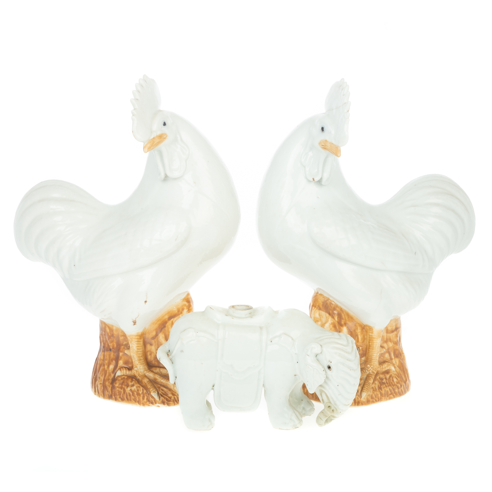THREE CHINESE EXPORT BLANC DE CHINE
