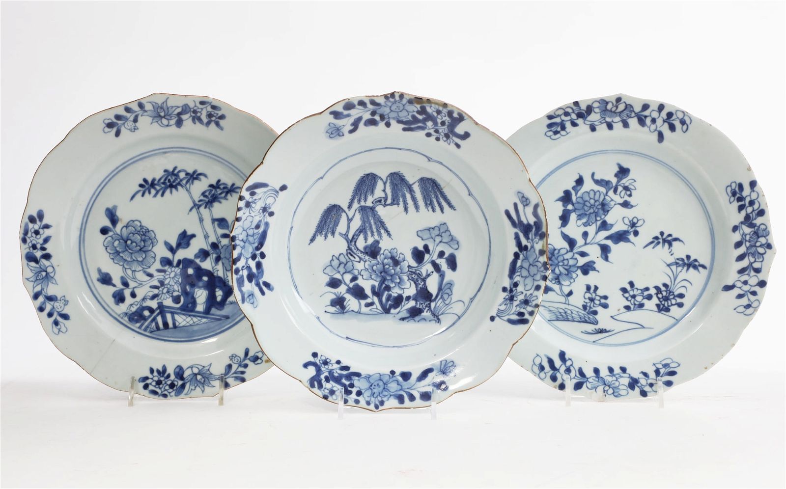 THREE CHINESE EXPORT BLUE & WHITE