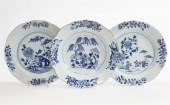 THREE CHINESE EXPORT BLUE & WH