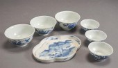 THREE CHINESE EXPORT BLUE AND